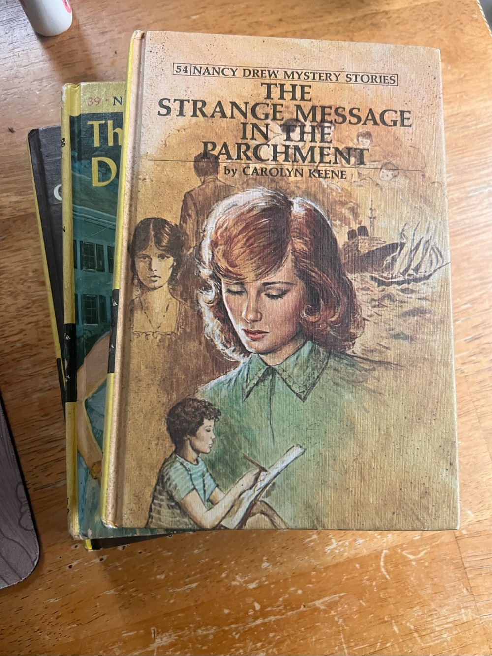 Vintage Nancy Drew Hardcover Book Lot Carolyn Keene Yellow Spine Mysteries